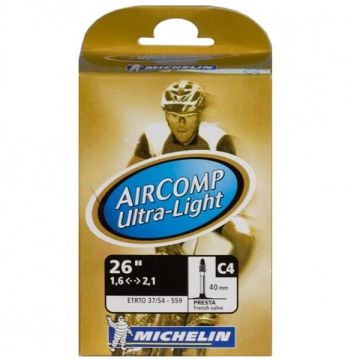 MICHELIN Chambre à Air VTT Aircomp Ultral-Light 26 x 1,45 - 2,6 