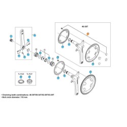 SHIMANO Kit Vis Plateau 6800 pour 46-36