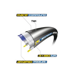 MICHELIN Pneu Vélo POWER Compétition 700x23 Noir