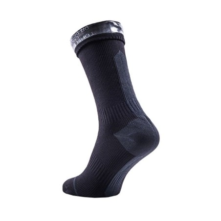 SEALSKINZ Chaussette Imperméable Thin Mid Noir et Gris