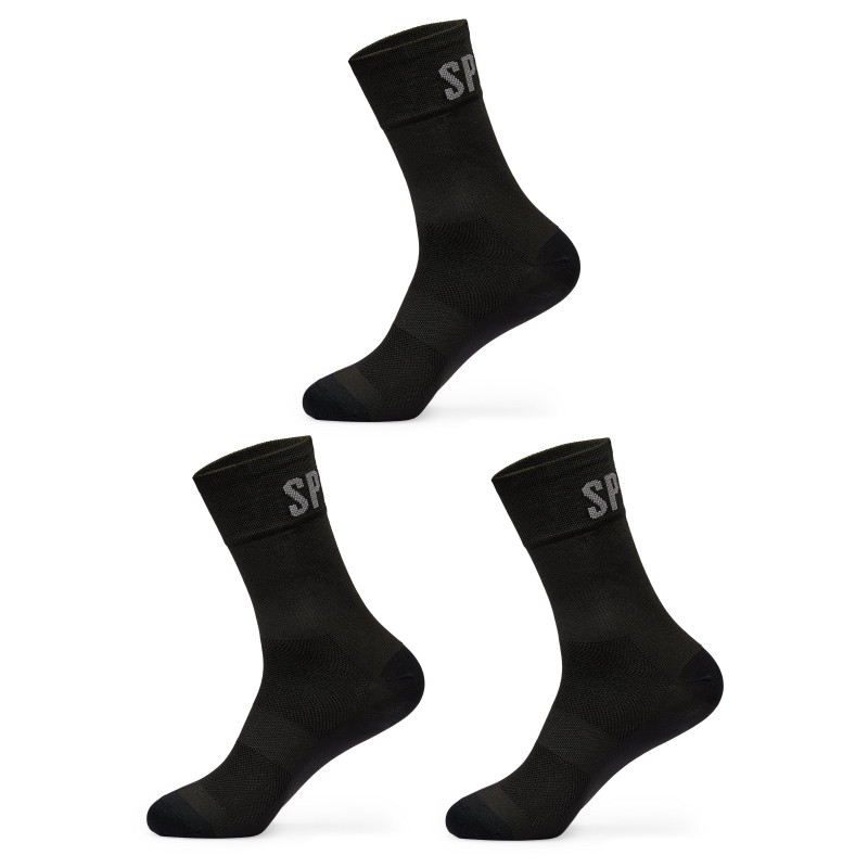 SPIUK Pack de 3 Paires de Chaussettes Anatomic Summer Noir