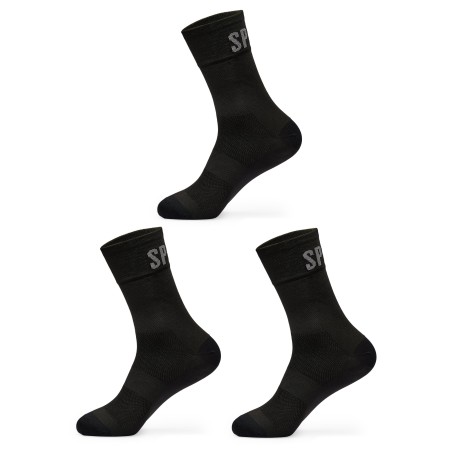 SPIUK Pack de 3 Paires de Chaussettes Anatomic Summer Noir