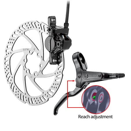TEKTRO Frein Arrière Hydraulique HD-M285R 1800mm Noir Noir Sans Disque