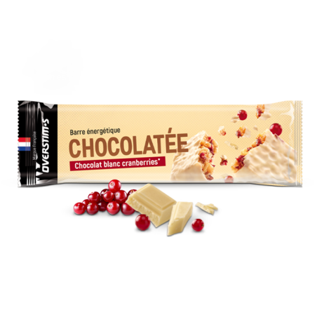 OVERSTIMS Barre Chocolatée Chocolat Blanc Cranberries