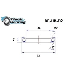 BLACK BEARING Roulement Jeu de Direction 40x52x7mm 45°