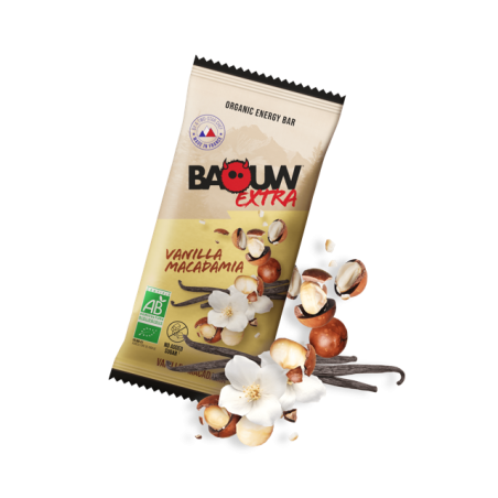 BAOUW Barre Énergétique bio EXTRA vanille macadamia 50g