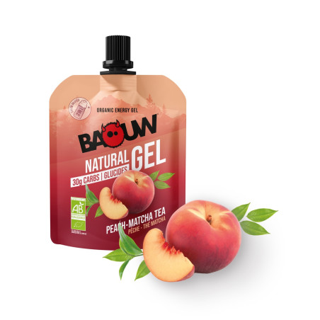 BAOUW Gel Énergétique Naturel Bio Pêche Thé Matcha 85g