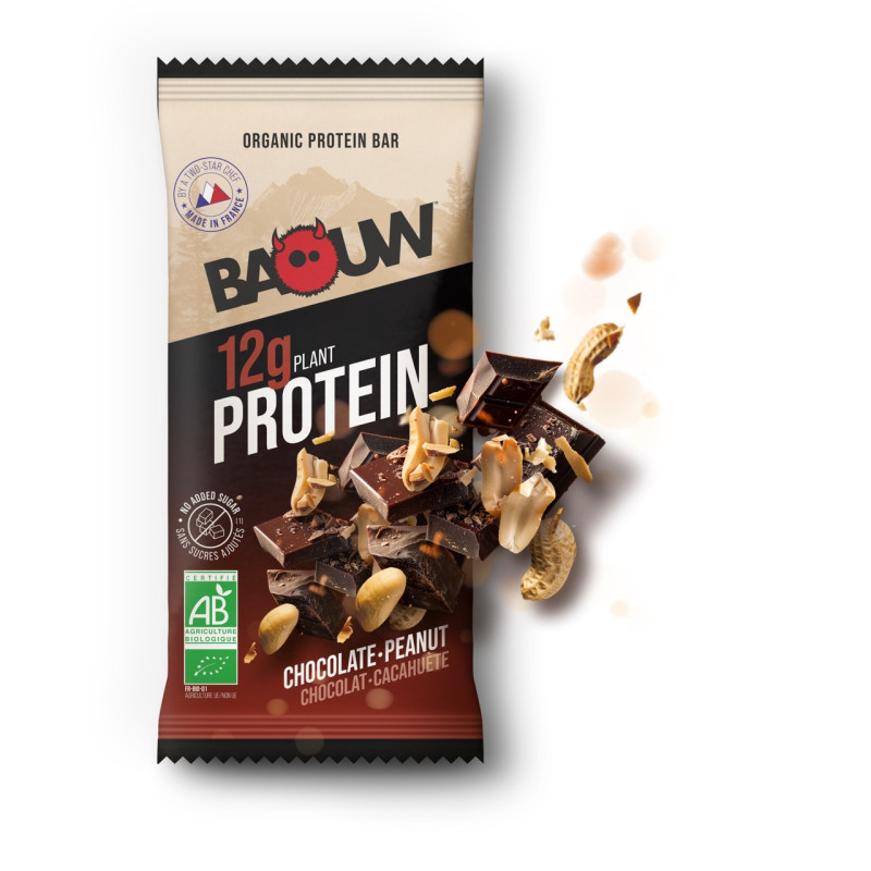 BAOUW Barre Protéinée Chocolat - Cacahuète 50g