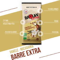 BAOUW Barre Énergétique Bio EXTRA Vanille-Macadamia 50g