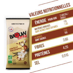 BAOUW Barre Énergétique Bio EXTRA Vanille-Macadamia 50g