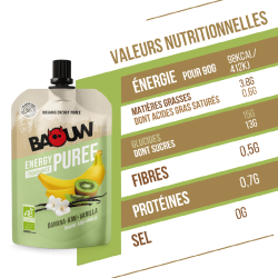BAOUW Purée Energétique Bio Banane - Kiwi - Vanille 90g