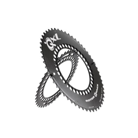ROTOR Plateau QXL Aero black exterior 130mm 53 teeth